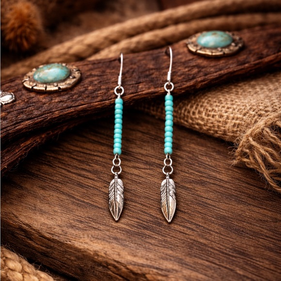 Lone Star Feather Earrings - Picture 1 of 1